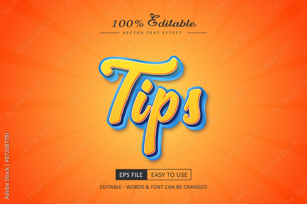 Obraz premium Tips text editable text style