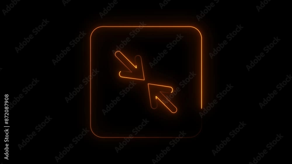 Neon arrow collapse diagonal icon animation Neon arrow collapse diagonal icon animation