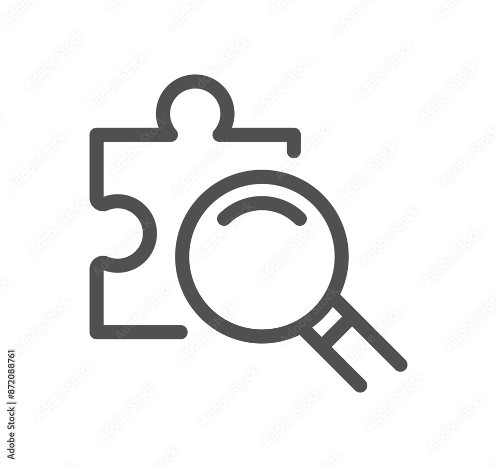 Fotografie Puzzle related icon outline and linear vector.