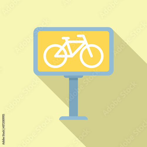 Yellow bicycle parking sign indicating a designated area for cyclists to park their bikes
