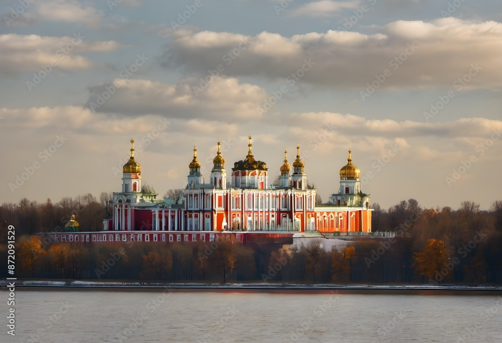 Fototapeta premium A view of the Tsaritsyno Palace in Russia