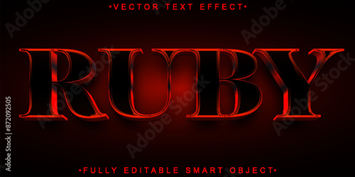Red Luxury Shiny Ruby Vector Fully Editable Smart Object Text Effect