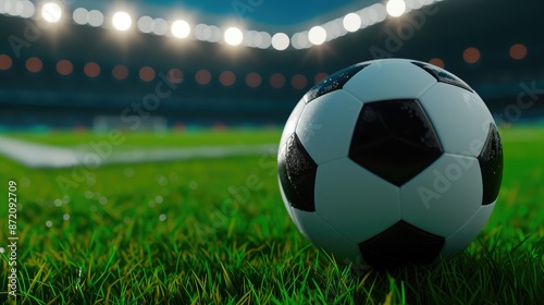 Classic Soccer Ball and Stadium Sunrise