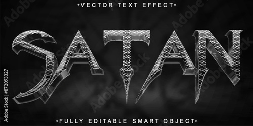 Silver Horror Satan Vector Fully Editable Smart Object Text Effect