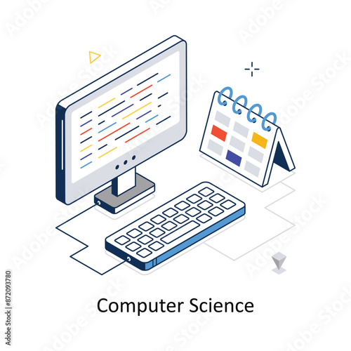 Computer Science concept vector isometric style stock illustration. EPS file