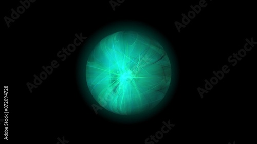 Wallpaper Mural Abstract energy sphere composed of magical glowing particles and waves, motion graphics Torontodigital.ca