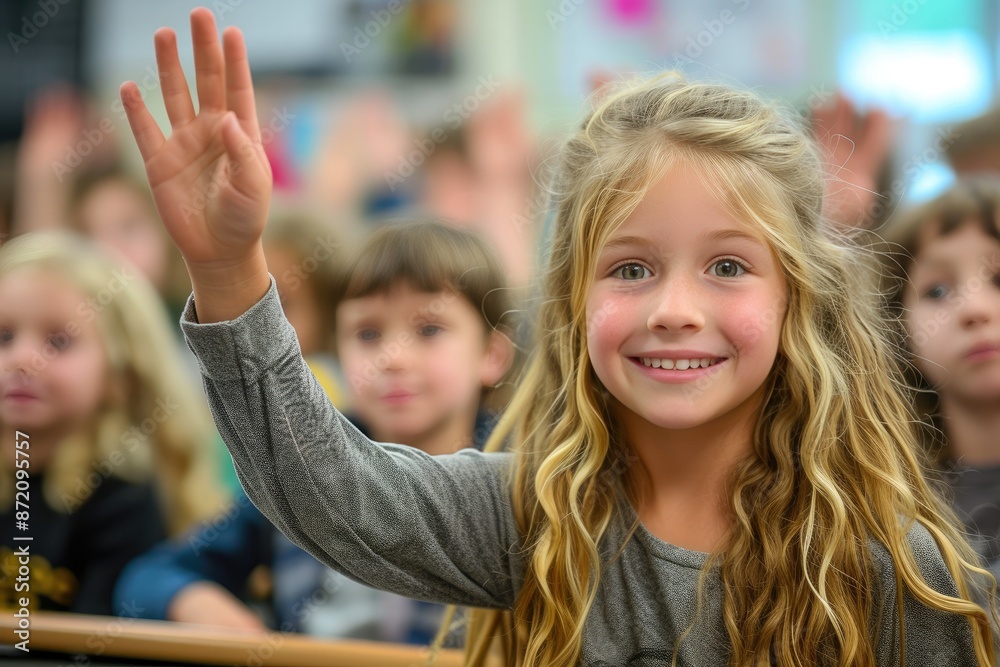 Fototapeta premium Diverse Elementary Classroom: Student Engagement