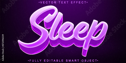 Purple Sleep Vector Fully Editable Smart Object Text Effect