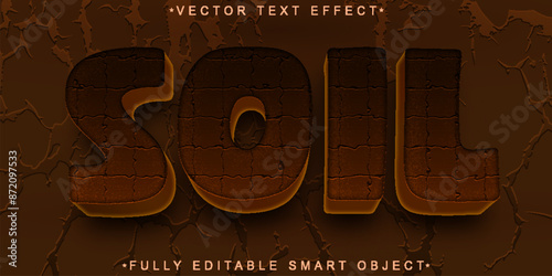 Cartoon Brown Soil Vector Fully Editable Smart Object Text Effect