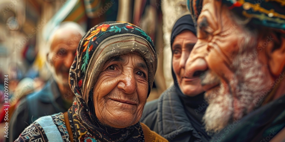 Group of Elderly Men with Traditional Attire. Generative ai.