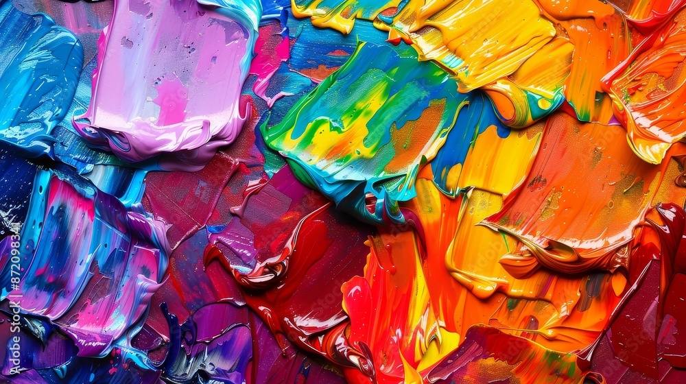 Therapeutic art therapy session with colorful paints and canvas, expressive and emotional, acrylic style