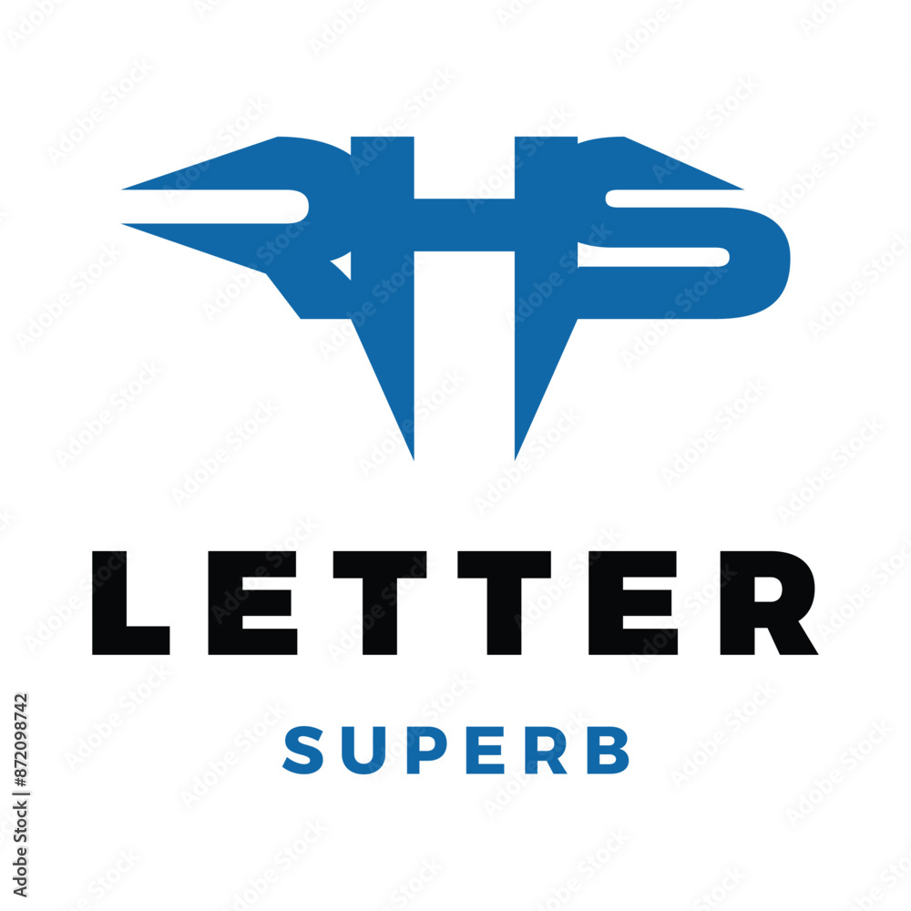 Obraz premium Initial Letter RHS Icon Logo Design Template