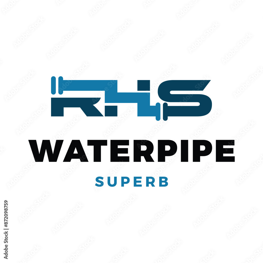 Initial Letter RHS Water Pipe Service Icon Logo Design Template Initial Letter RHS Water Pipe Service Icon Logo Design Template