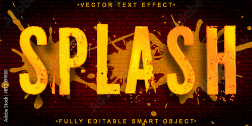 Colorful Orange Graffiti Splash Paint Vector Fully Editable Smart Object Text Effect