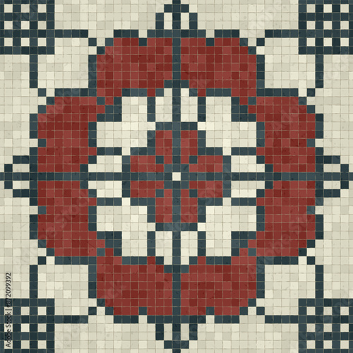 Mosaic tiles  background, seamless vector pattern