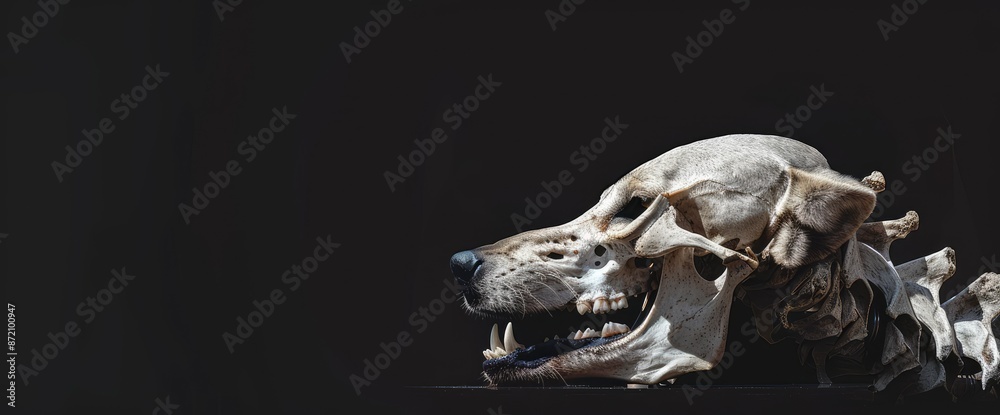 An Iberian Wolf Skull And Neck, Starkly Isolated,High Resolution, Ultra HD An Iberian Wolf Skull And Neck, Starkly Isolated,High Resolution, Ultra HD