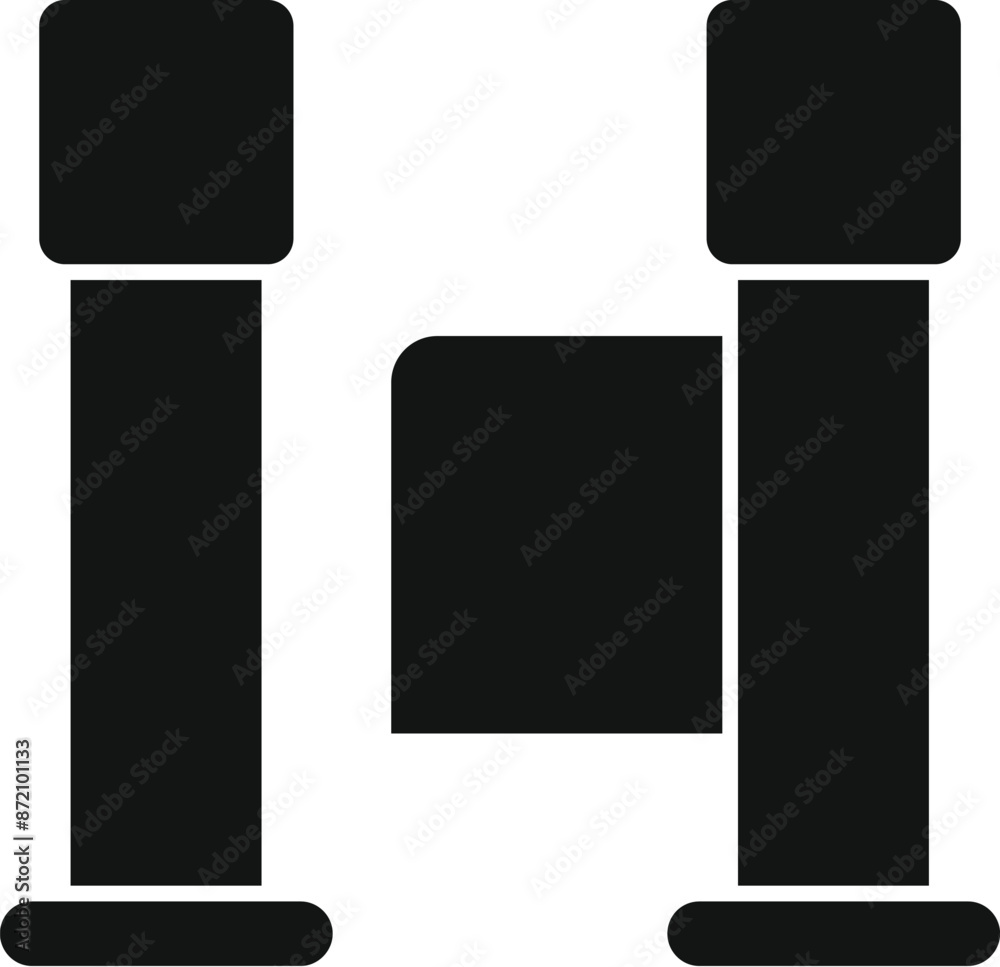 Black silhouette of a ticket barrier allowing access to public transportation Black silhouette of a ticket barrier allowing access to public transportation