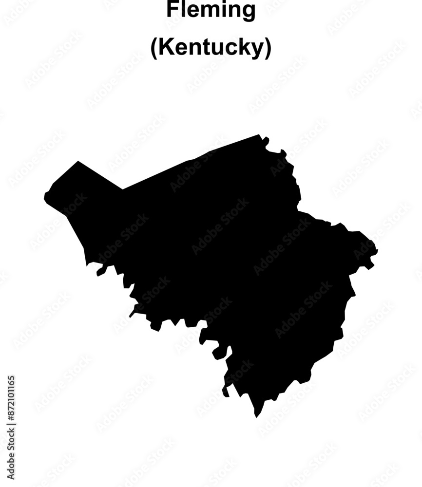 Fleming County (Kentucky) blank outline map Fleming County (Kentucky) blank outline map
