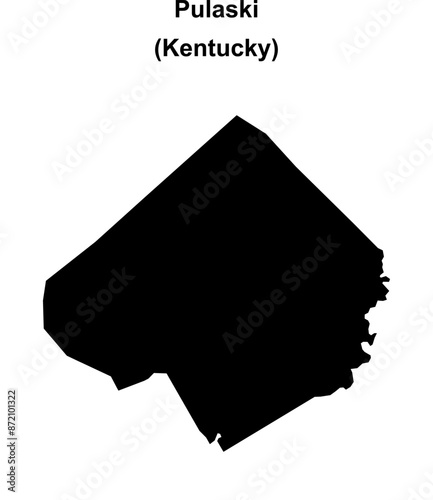 Pulaski County (Kentucky) blank outline map photo