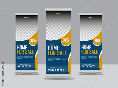 Property sale x banner templet. Professional roll up banner design 