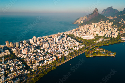 Aerial View of Ipanema and Leblon Districts in Rio de Janeiro City photo