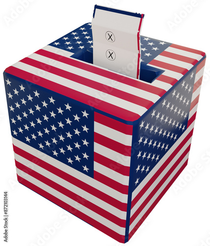 ballot box with ballot pape...