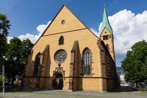 St. Leonard's Church (Leonhardskirche) is the second oldest church in Stuttgart. The Gothic hall church was built in 1463 - 1466). Stuttgart, Baden-Württemberg, Germany.  photo