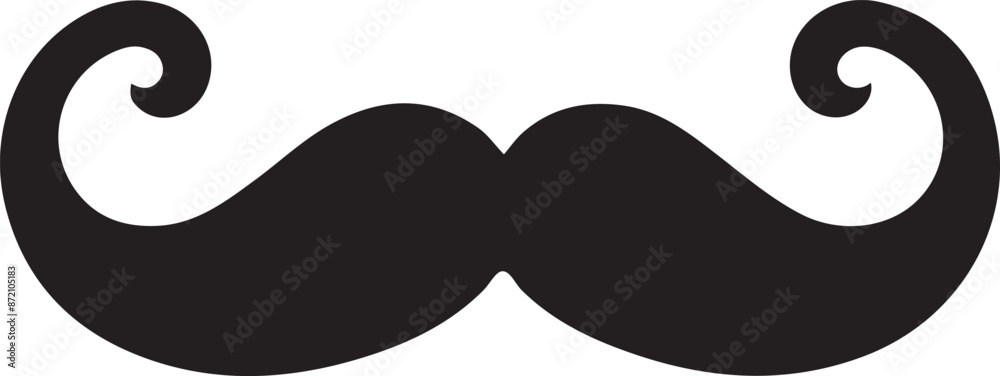 Mustache clip art design on plain white transparent isolated background for card, shirt, hoodie, sweatshirt, apparel, card, tag, mug, icon, poster or badge Mustache clip art design on plain white transparent isolated background for card, shirt, hoodie, sweatshirt, apparel, card, tag, mug, icon, poster or badge