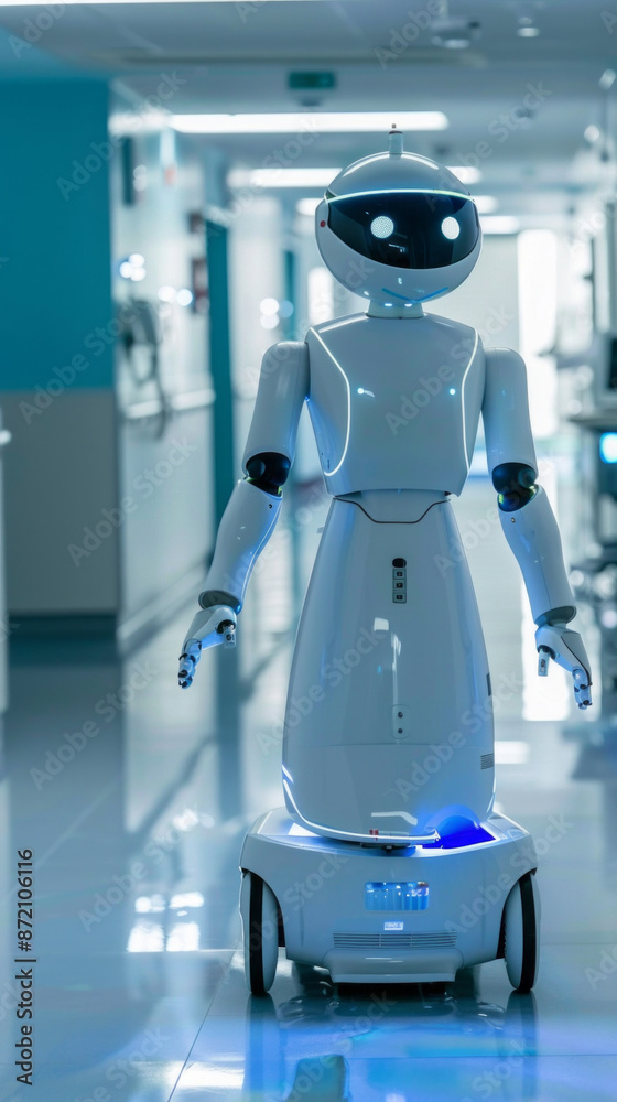 AI robots in a hospital setting perform medical procedures and support patient care, revolutionizing healthcare with advanced technology, Ai-centered world AI robots in a hospital setting perform medical procedures and support patient care, revolutionizing healthcare with advanced technology, Ai-centered world