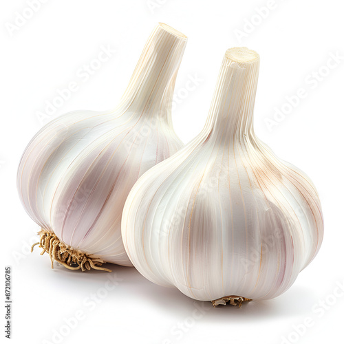 Fresh Garlic Bulb Isolated on White Background © Muhammad Junaid 