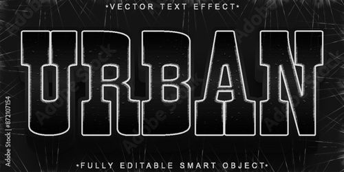 Silver Worn Dirty Urban Vector Fully Editable Smart Object Text Effect