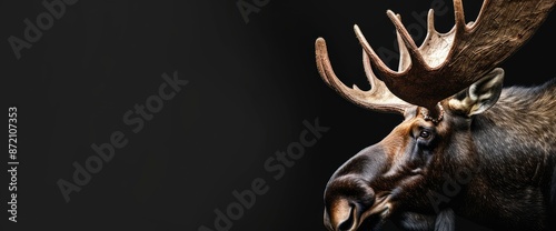 A Bull Moose In Profile,High Resolution, Ultra HD photo