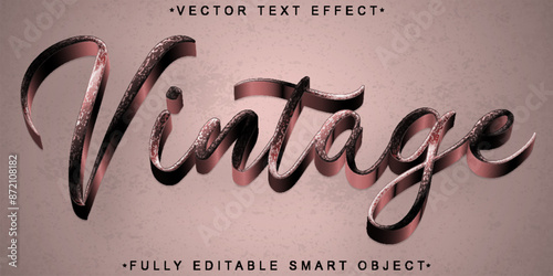 Brown Oldest Vintage Vector Fully Editable Smart Object Text Effect