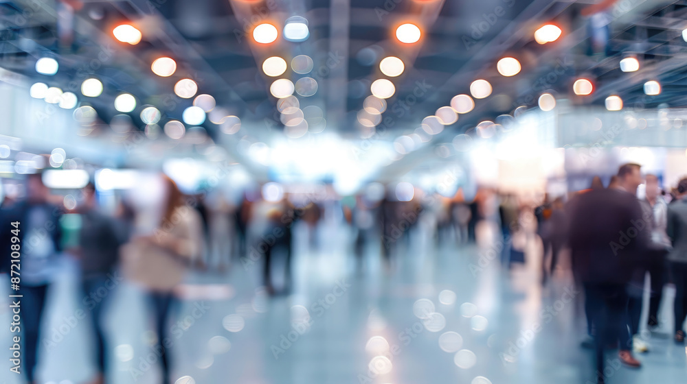 Blurry Trade Show Visitors in a Large Exhibition Center Blurry Trade Show Visitors in a Large Exhibition Center
