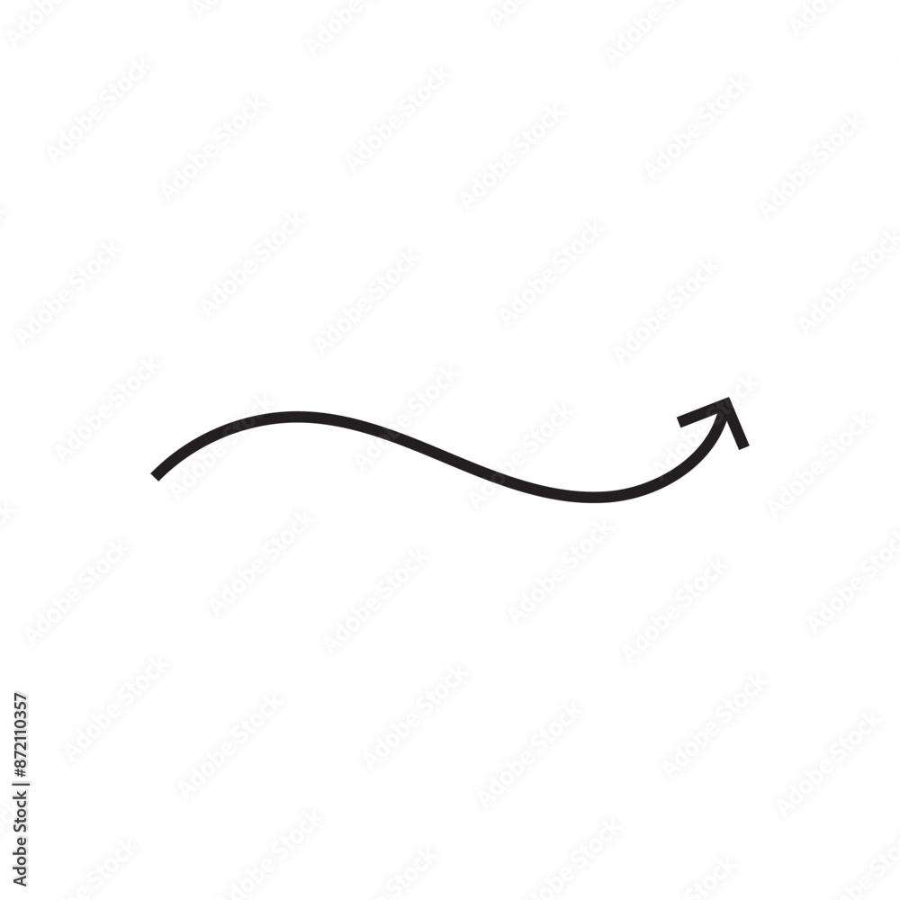 Winding wavy curved arrows. Thin wavy twisty arrow. Vector illustration. EPS 10/AI Winding wavy curved arrows. Thin wavy twisty arrow. Vector illustration. EPS 10/AI