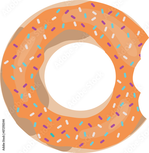 Appetizing donut vector illustration. Sweets cake. Doughnut art