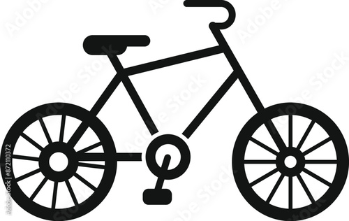 Simple black bicycle icon representing cycling and transportation