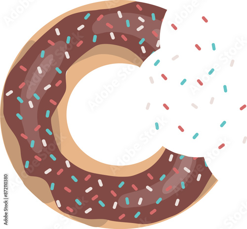 Appetizing donut vector illustration. Sweets cake. Doughnut art