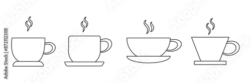 Coffee cup icon set. cup a coffee icon vector.