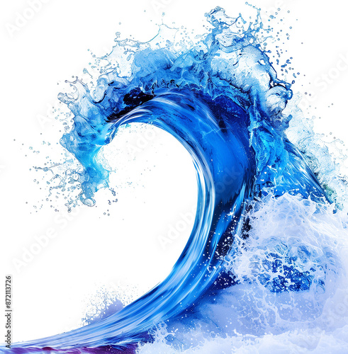 Large blue wave crashing, speed height size volume photo