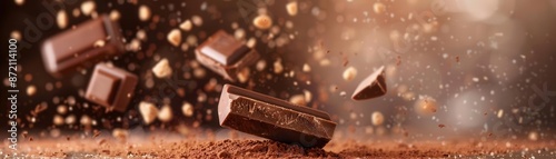Chocolate bar piece explosion chunk