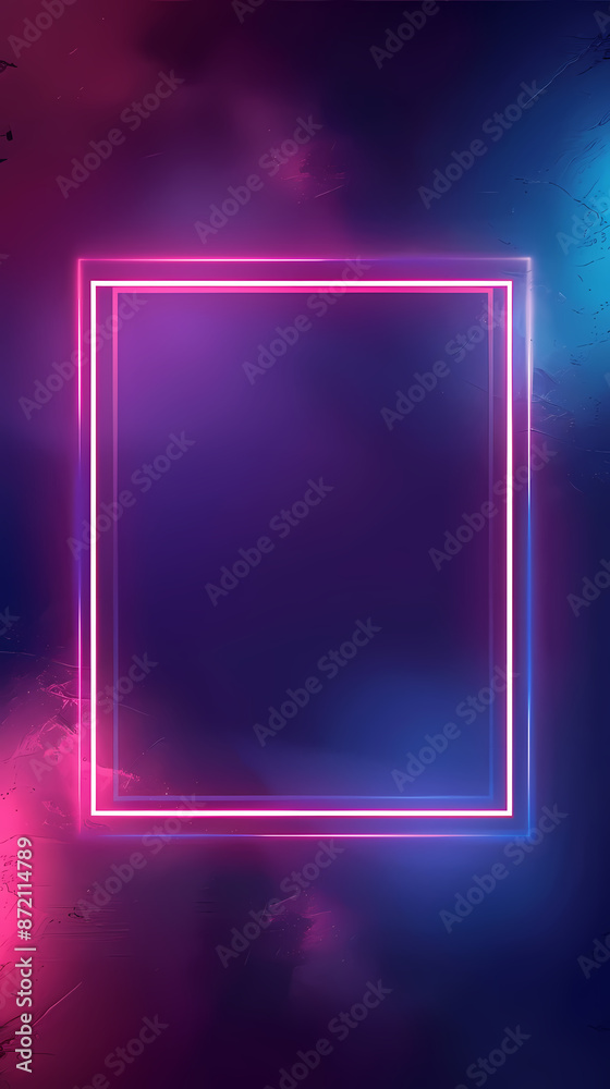 3D rendering of a neon colored frame 3D rendering of a neon colored frame