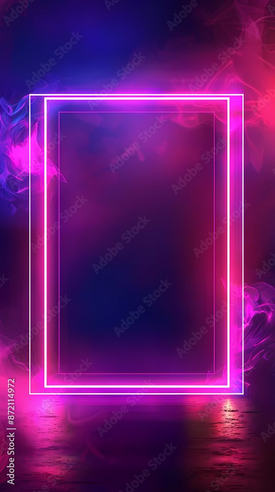 3D rendering of a neon colored frame 3D rendering of a neon colored frame