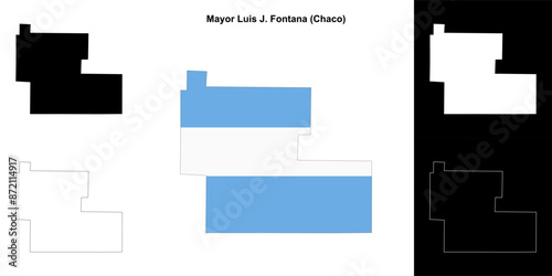 Mayor Luis J. Fontana department (Chaco) outline map set