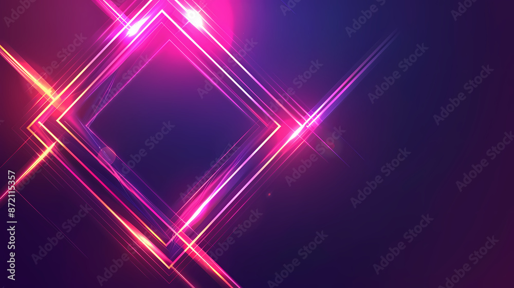 3D rendering of a neon colored frame 3D rendering of a neon colored frame