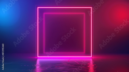 3D rendering of a neon colored frame