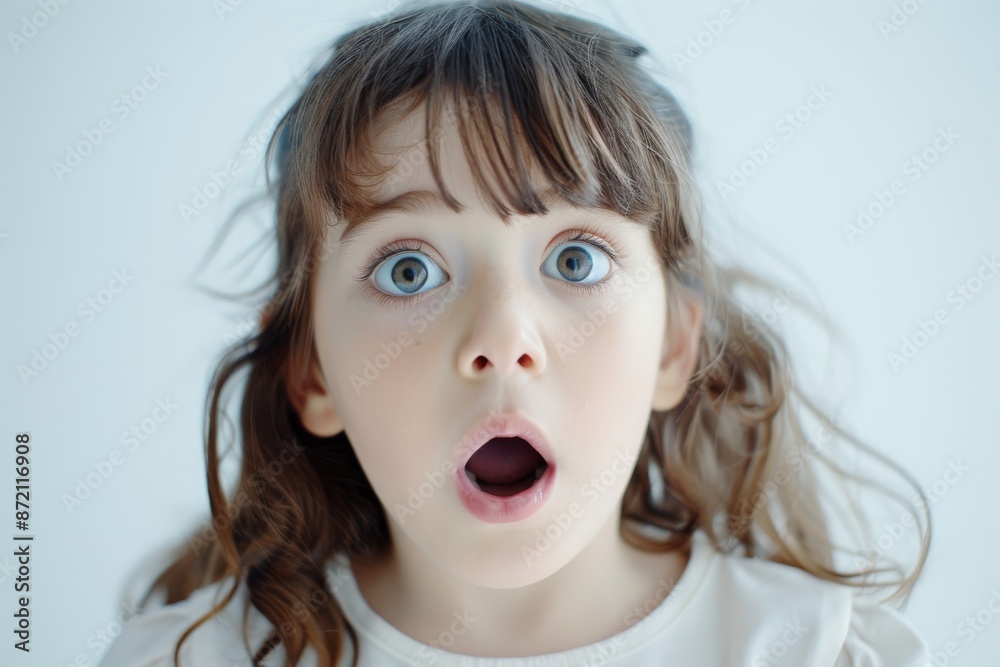 A young girl's face lights up with surprise and excitement as she reads the words 'black friday sale' on a plain white background. Her mouth is open and her eyes are wide with wonder. A young girl's face lights up with surprise and excitement as she reads the words 'black friday sale' on a plain white background. Her mouth is open and her eyes are wide with wonder.