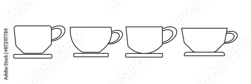 Coffee cup icon set. cup a coffee icon vector.