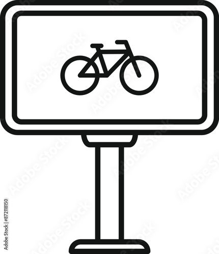 Bicycle parking sign showing designated area for bike parking
