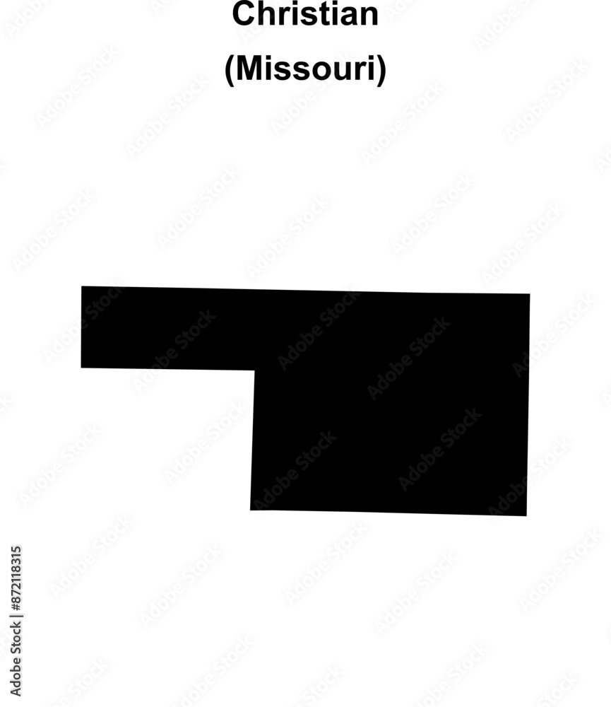 Christian County (Missouri) blank outline map Christian County (Missouri) blank outline map